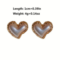 Pearl Love Earrings Unique Summer Sense Light Niche Earrings