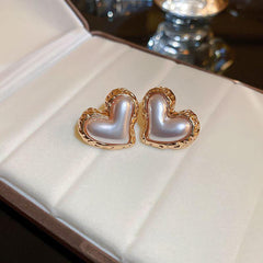 Pearl Love Earrings Unique Summer Sense Light Niche Earrings