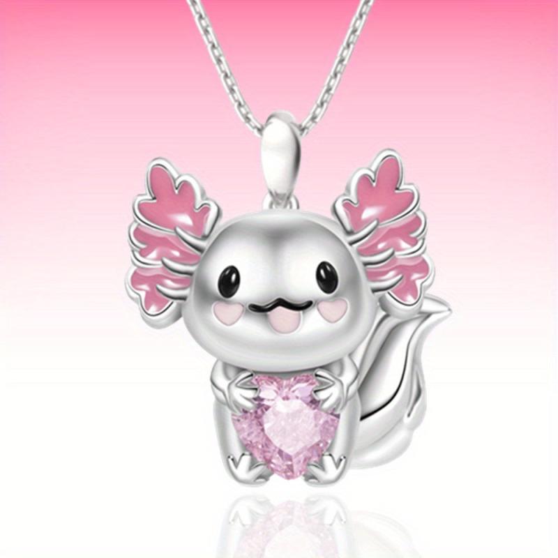 Cartoon Love Heart Pendant Necklace - Birthday Gift for Girls