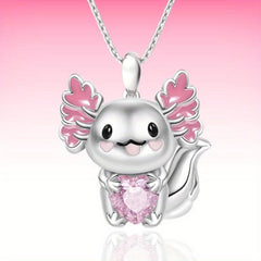 Cartoon Love Heart Pendant Necklace - Birthday Gift for Girls