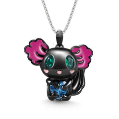Cartoon Love Heart Pendant Necklace - Birthday Gift for Girls