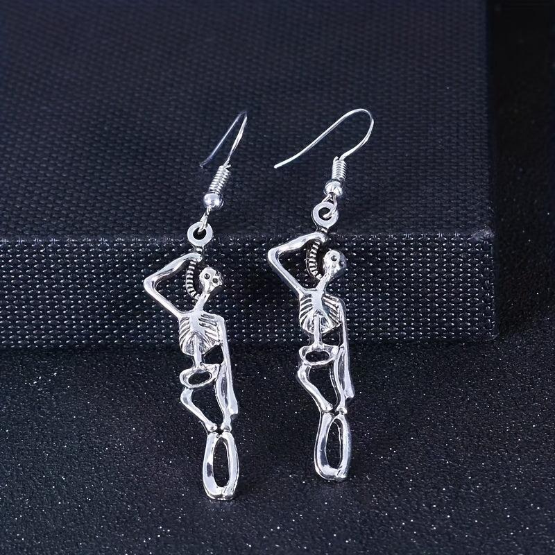 Retro Dancing Skull Earrings for Halloween