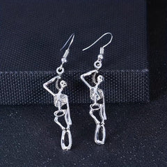 Retro Dancing Skull Earrings for Halloween