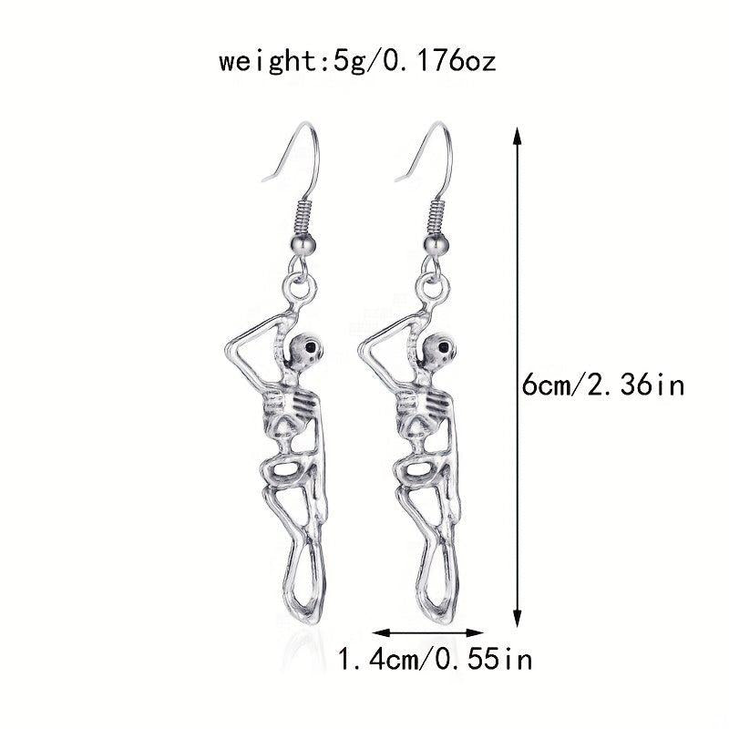 Retro Dancing Skull Earrings for Halloween