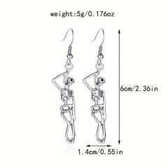 Retro Dancing Skull Earrings for Halloween