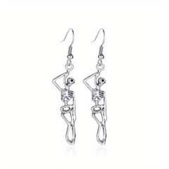 Retro Dancing Skull Earrings for Halloween