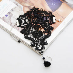 Bride Wedding Dress Accessories and Lace Ribbon Ring Bracelet