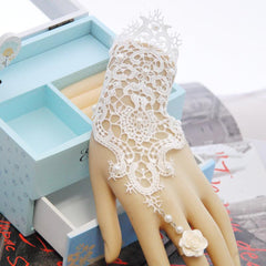 Bride Wedding Dress Accessories and Lace Ribbon Ring Bracelet