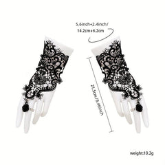 Bride Wedding Dress Accessories and Lace Ribbon Ring Bracelet