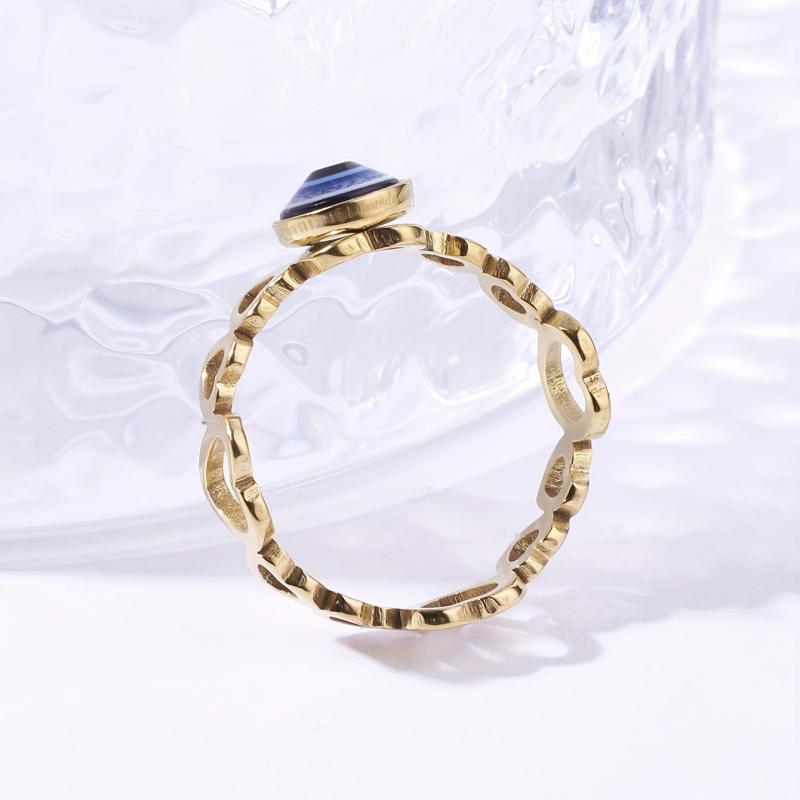 Devil's Eye Heart Summer Beach Stainless Steel Ring