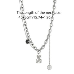 Smiling Face Pendant Necklace Female Hip hop Sweater Chain Accessories