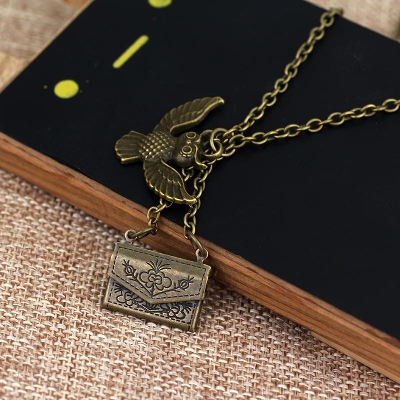 Quirky Owl Envelope Necklace for Whimsical Style
