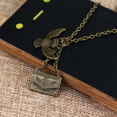Quirky Owl Envelope Necklace for Whimsical Style