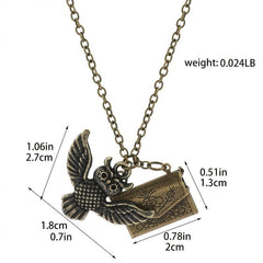 Quirky Owl Envelope Necklace for Whimsical Style