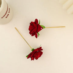 Red Rose Hairpin Coiling Hair Headwear