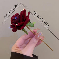Red Rose Hairpin Coiling Hair Headwear