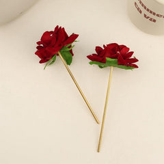 Red Rose Hairpin Coiling Hair Headwear