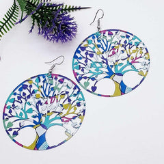 Bohemian Ethnic Leaf Metal Piece Earrings