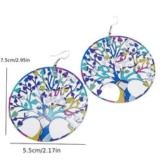 Bohemian Ethnic Leaf Metal Piece Earrings