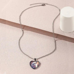 Little Rabbit Animal Crystal Love Heart Pendant Necklace For Girls