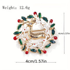 Christmas Elk Brooch Corsage Cartoon Sweet Xmas Gift
