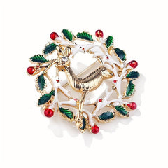 Christmas Elk Brooch Corsage Cartoon Sweet Xmas Gift