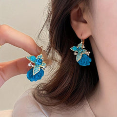 Flower Love Stud Earrings Temperament Jewelry