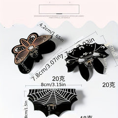 Funny Pumpkin Bat Ponytail Clip Halloween Hair Accessory