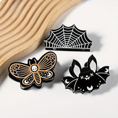 Funny Pumpkin Bat Ponytail Clip Halloween Hair Accessory