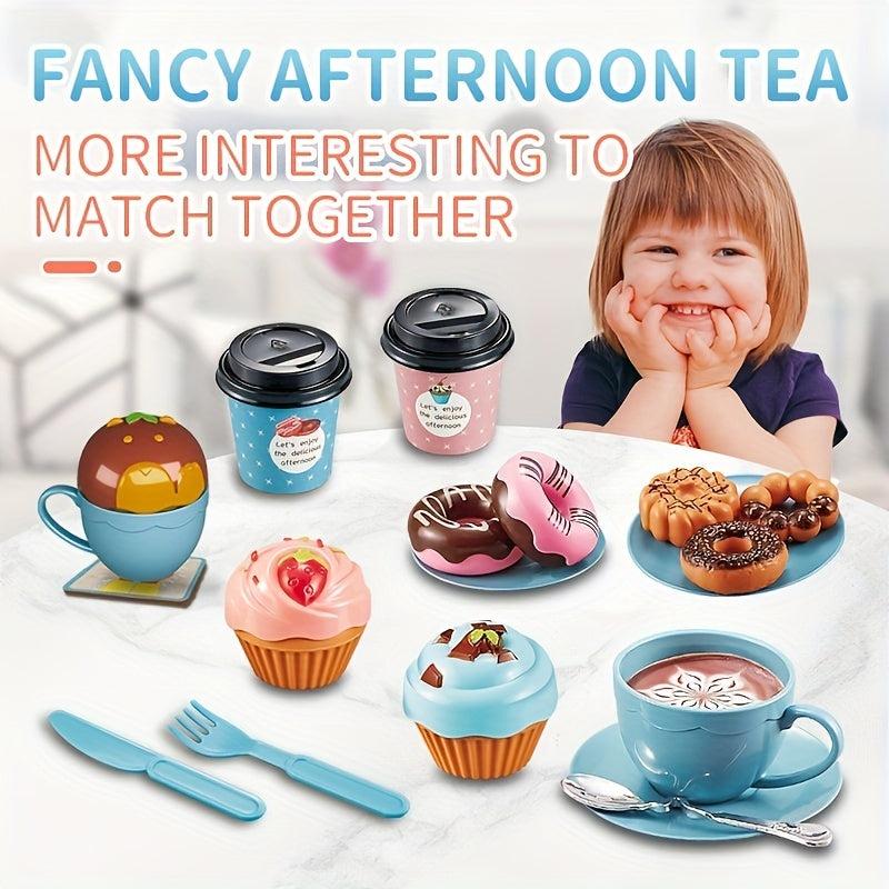 Pretend Play House Afternoon Tea Set Toy Kids Coffee Maker Toy Kitchen Game