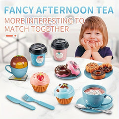 Pretend Play House Afternoon Tea Set Toy Kids Coffee Maker Toy Kitchen Game