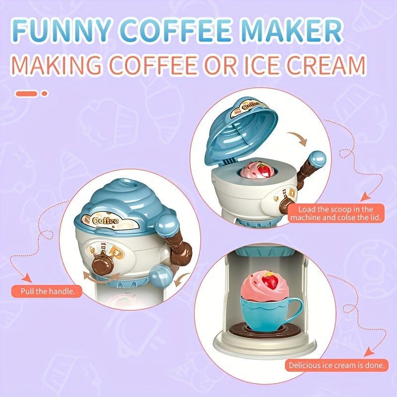 Pretend Play House Afternoon Tea Set Toy Kids Coffee Maker Toy Kitchen Game