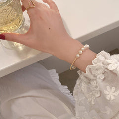 Faux Pearl Bracelet Women Sweet Bracelet Bead Bracelet Party Jewelry