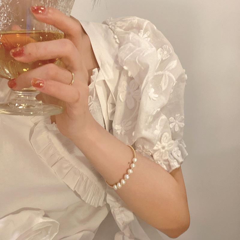 Faux Pearl Bracelet Women Sweet Bracelet Bead Bracelet Party Jewelry
