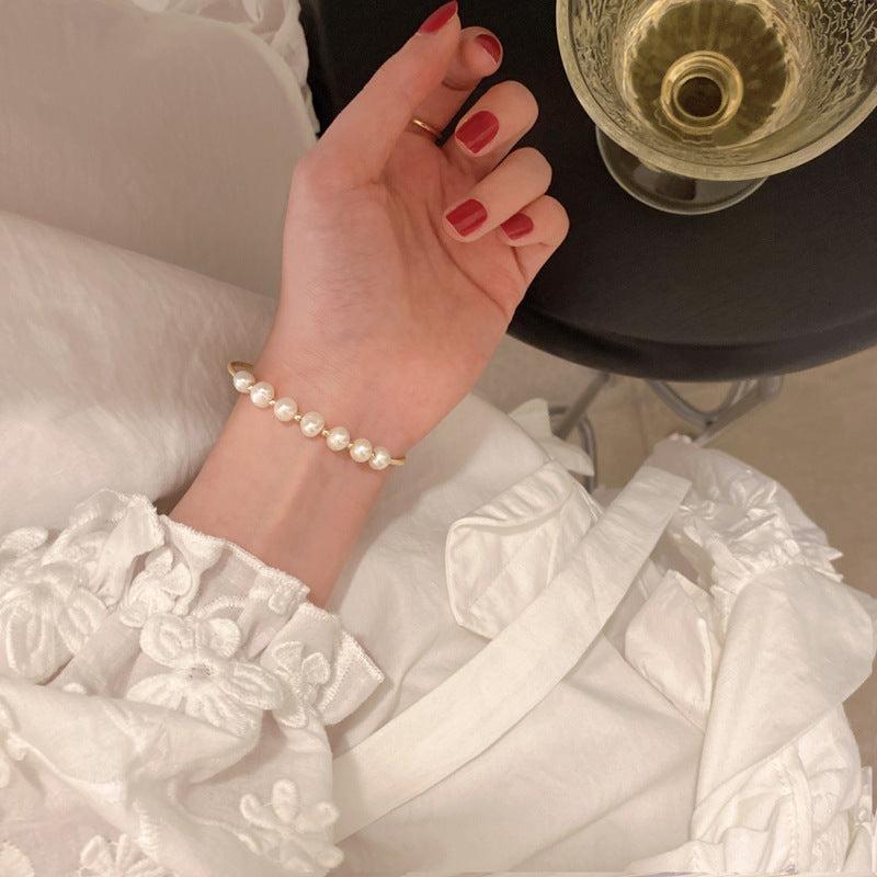 Faux Pearl Bracelet Women Sweet Bracelet Bead Bracelet Party Jewelry