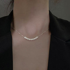 Faux Pearl Necklace Clavicle Chain Jewelry