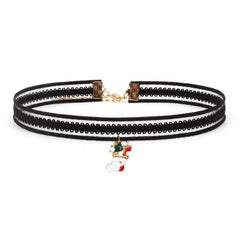 9pcs Christmas Choker Necklace Set Santa Claus Nine piece