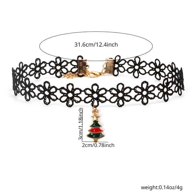 9pcs Christmas Choker Necklace Set Santa Claus Nine piece