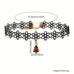 9pcs Christmas Choker Necklace Set Santa Claus Nine piece