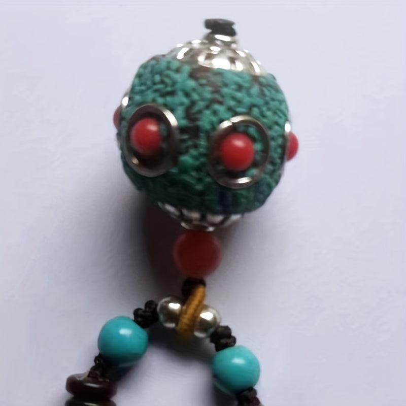 Nepal Bead Pendant Necklace Round Beads Sweater Chain Female Neck Chain