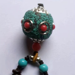 Nepal Bead Pendant Necklace Round Beads Sweater Chain Female Neck Chain
