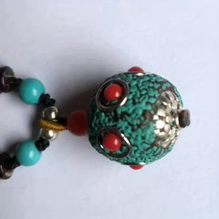 Nepal Bead Pendant Necklace Round Beads Sweater Chain Female Neck Chain