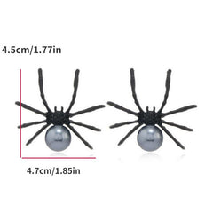 Women Halloween Ring Punk Hip Hop Dark Ring Spider Stud Earrings