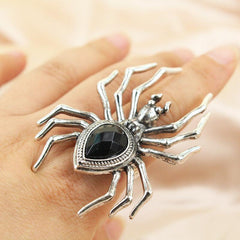 Retro Punk Hip hop Dark Wind Alloy Spider Ring Halloween Party