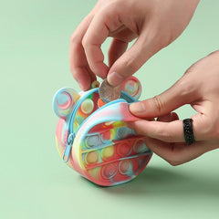 Kids' Silicone Coin Purse, Stress Relief Toy Storage Bag