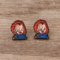 Halloween Horror Movie Earrings Stainless Steel Stud Earrings For Woman Girls