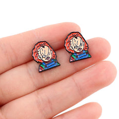 Halloween Horror Movie Earrings Stainless Steel Stud Earrings For Woman Girls