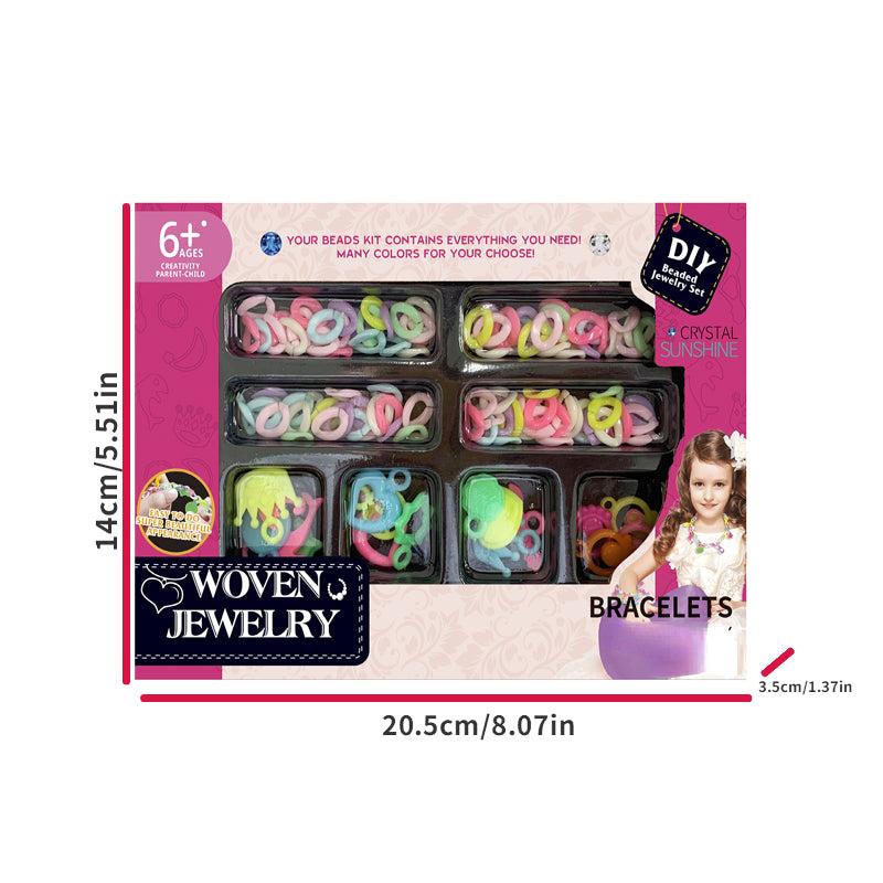 Children's DIY Jewelry Set for Girls, Creative Bracelet Necklace Ring Making Kit