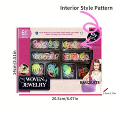 Children's DIY Jewelry Set for Girls, Creative Bracelet Necklace Ring Making Kit