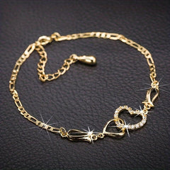 Retro Heart Bracelet Sweet Heart Party Jewelry